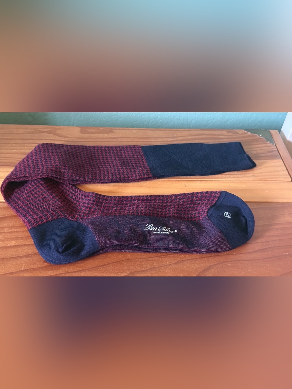 Ben Silver Charleston Mens Over the Calf Wool Blend Socks Size 12.5 Italy